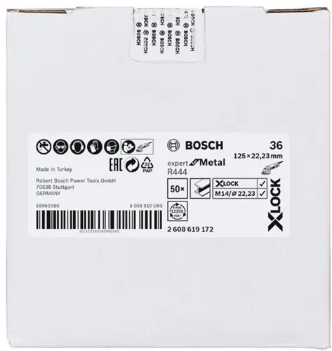 Bosch Fiberschleifscheibe X-LOCK R444 Expert for Metal D.125mm Körnung 36
