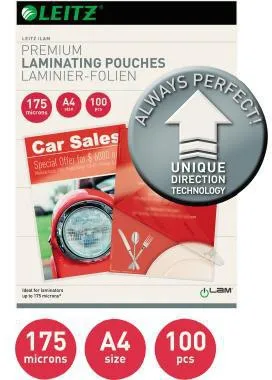 Leitz Laminierfolie A4 UDT 74830000 175mic glasklar 100 St./Pack.