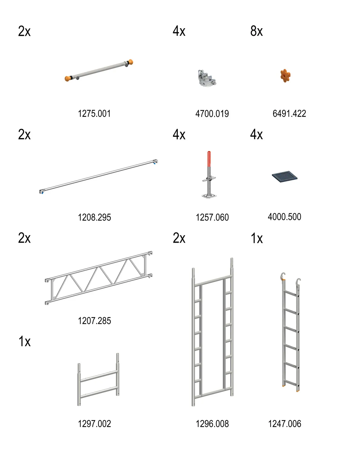 Layher Fahrgerüst Uni Standard Treppen-Kit Typ: 1601192 | SH: 4,15 m / AH: 6,15 m