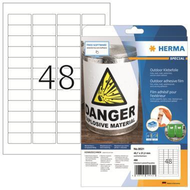 HERMA Outdoor Etikett Special 9531 45,7x21,2mm weiß 480 St./Pack.