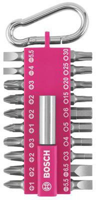 Bosch Schrauberbit-Set 21tlg. pink m.Snap-hook