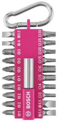 Bosch Schrauberbit-Set 21tlg. pink m.Snap-hook