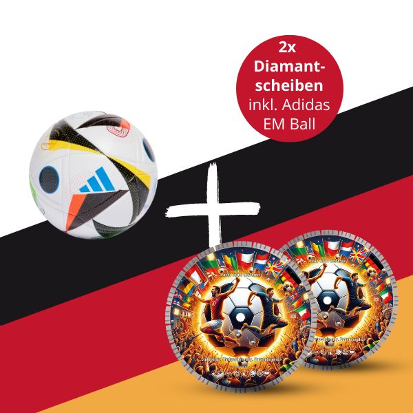 NORTON CLIPPER SET LASER TURBO UNIVERSAL DIAMANTSCHEIBE Ø350 MM INKL. ADIDAS EM-BALL 2024
