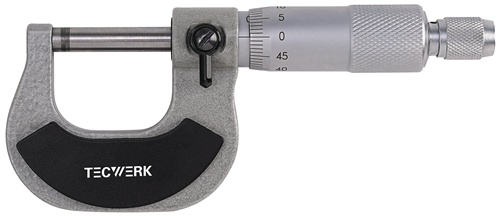 TECWERK Bügelmessschraube DIN 863/1 0-25mm Spindel-D.6,5mm 