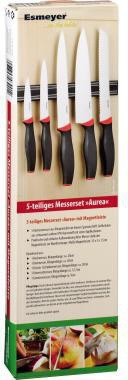 Esmeyer Messerset AUREA 291-423 5teilig Magnetleiste schwarz/rot