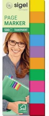 SIGEL Haftmarker HN684 44x12,5mm sort. 500 Bl./Pack.