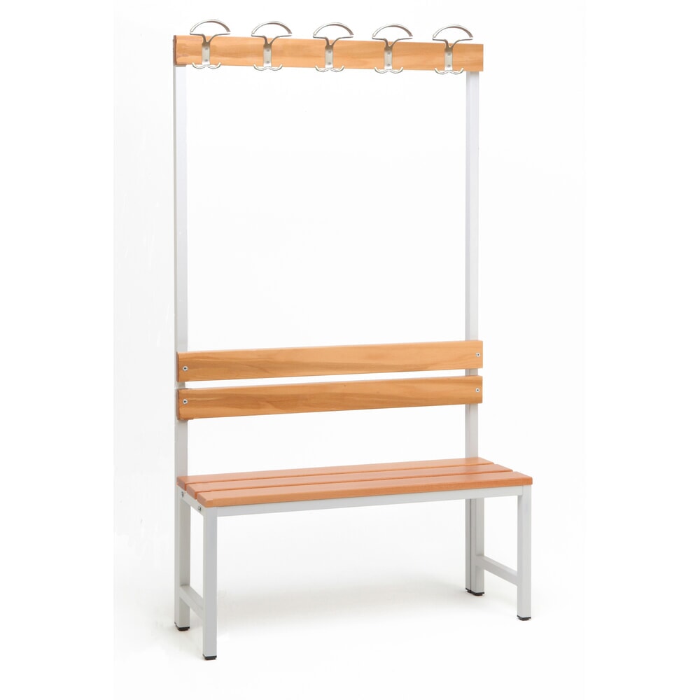 Steinbock® Umkleidesitzbank, 1-seitig mit Hakenleiste, Breite 1.000 mm