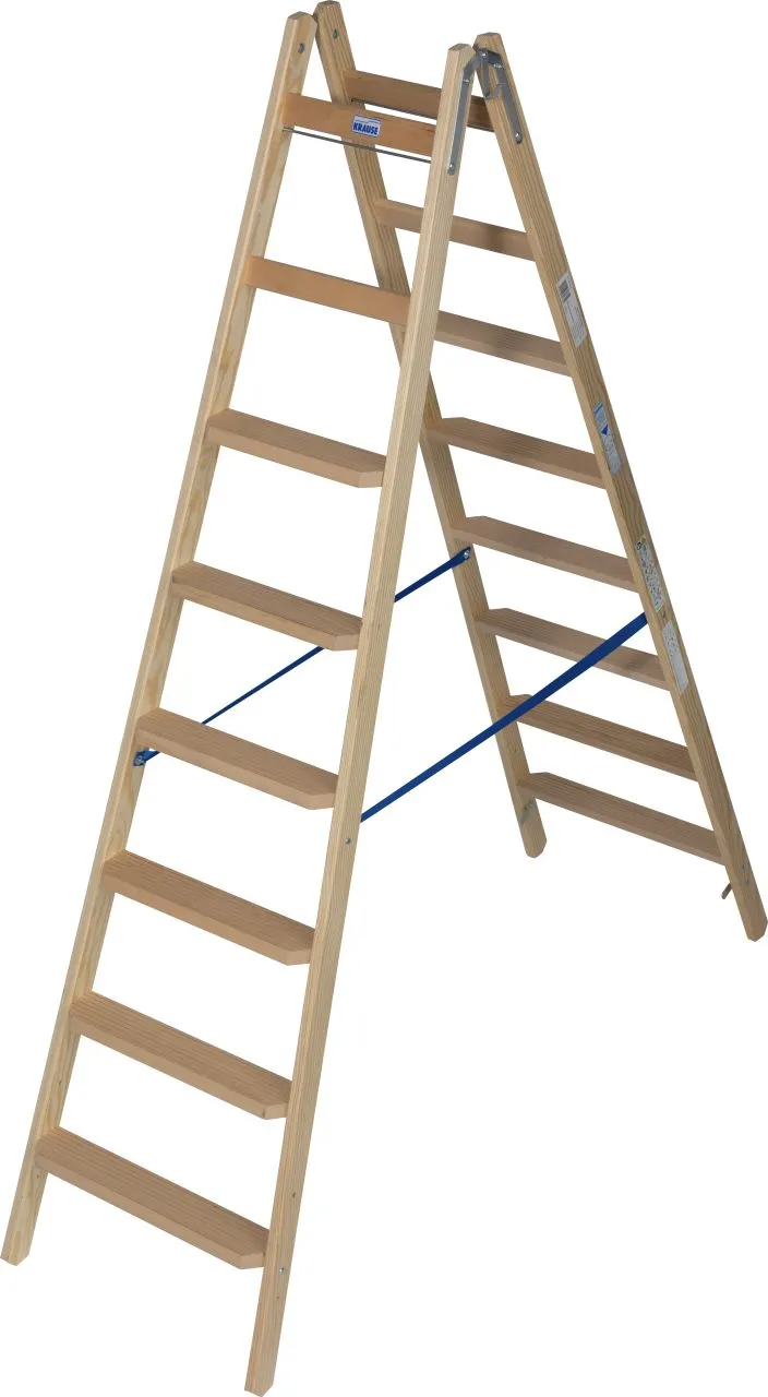 Krause STABILO Stufen/Sprossen-DoppelLeiter Holz 2x8