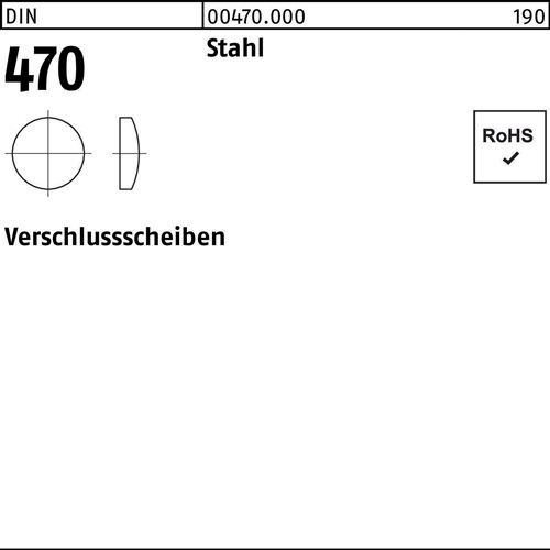 Verschlußscheibe DIN 470 28 Stahl 100 Stück