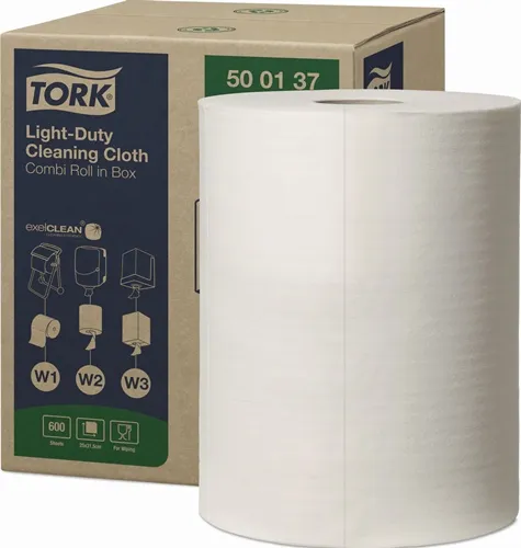 Putztuch TORK 500137 L.ca.250 mmxB.ca.315mm weiß 1-lagig 600 Blatt/Rolle TORK