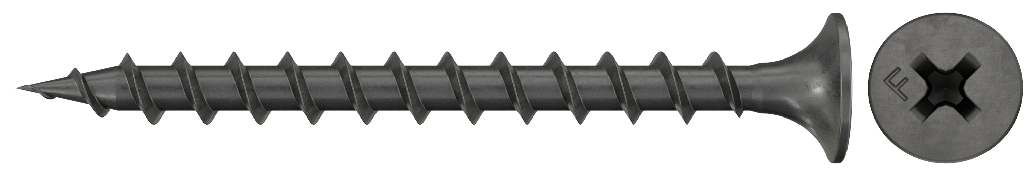 fischer Schnellbauschraube 3,9 x 25 Trompetenkopf, Grobgewinde, Kreuzschlitz PH, schwarz phosphatiert