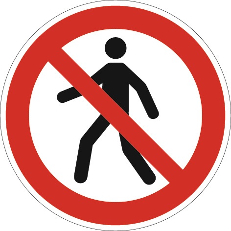 Verbotszeichen ASR A1.3/DIN EN ISO 7010 Fußgänger verboten Folie