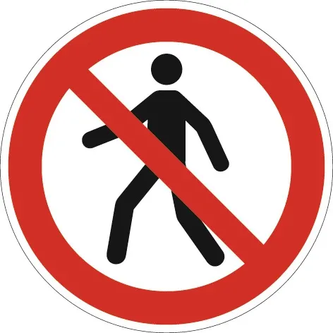 Verbotszeichen ASR A1.3/DIN EN ISO 7010 Fußgänger verboten Folie