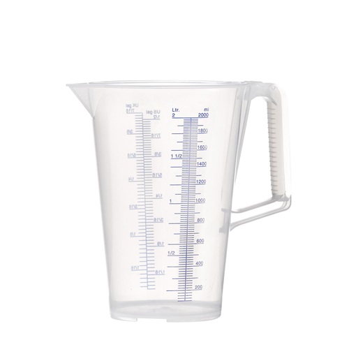 Messbecher 2l blau bedruckte Skala PP PRESSOL