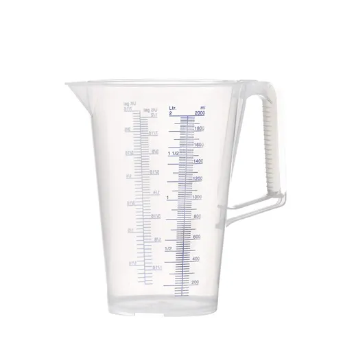 Messbecher 2l blau bedruckte Skala PP PRESSOL