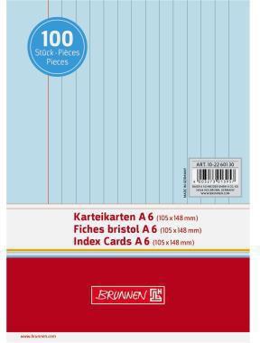 BRUNNEN Karteikarte 102260130 DIN A6 liniert bl 100 St./Pack.