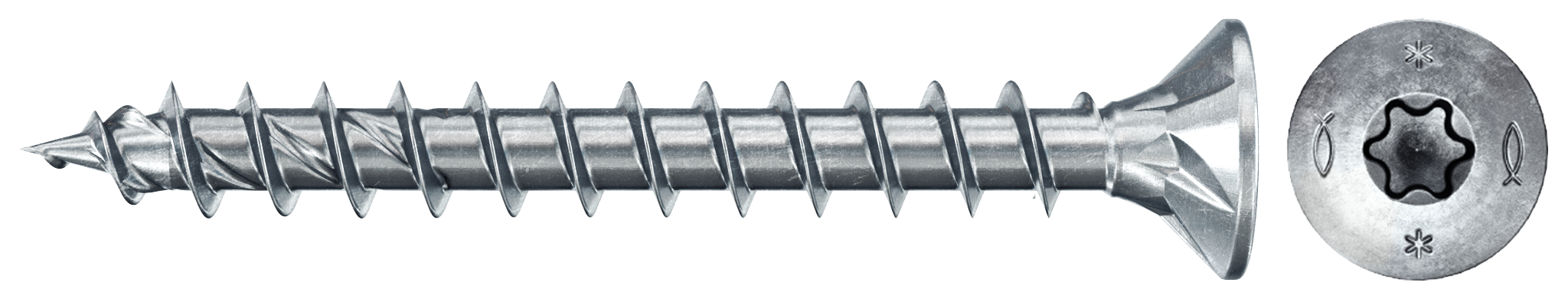 fischer PowerFast FPF II CTF 4,5 x 45 BC 200 Senkkopf mit Innenstern TX Vollgewinde galvanisch verzinkt, blau passiviert