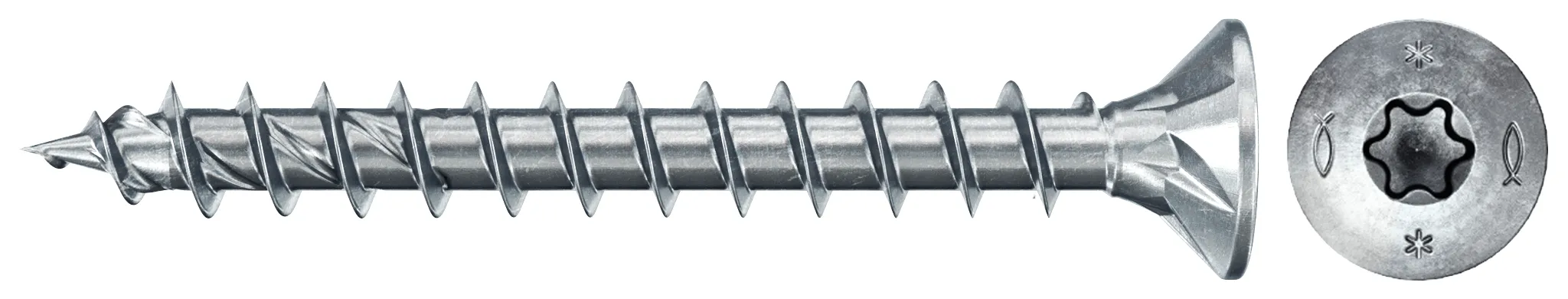 fischer PowerFast FPF II CTF 4,5 x 50 BC 200 Senkkopf mit Innenstern TX Vollgewinde galvanisch verzinkt, blau passiviert