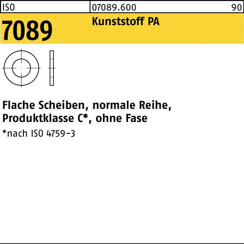 Unterlegscheibe ISO 7089 o.Fase 33 Polyamid 50 Stück