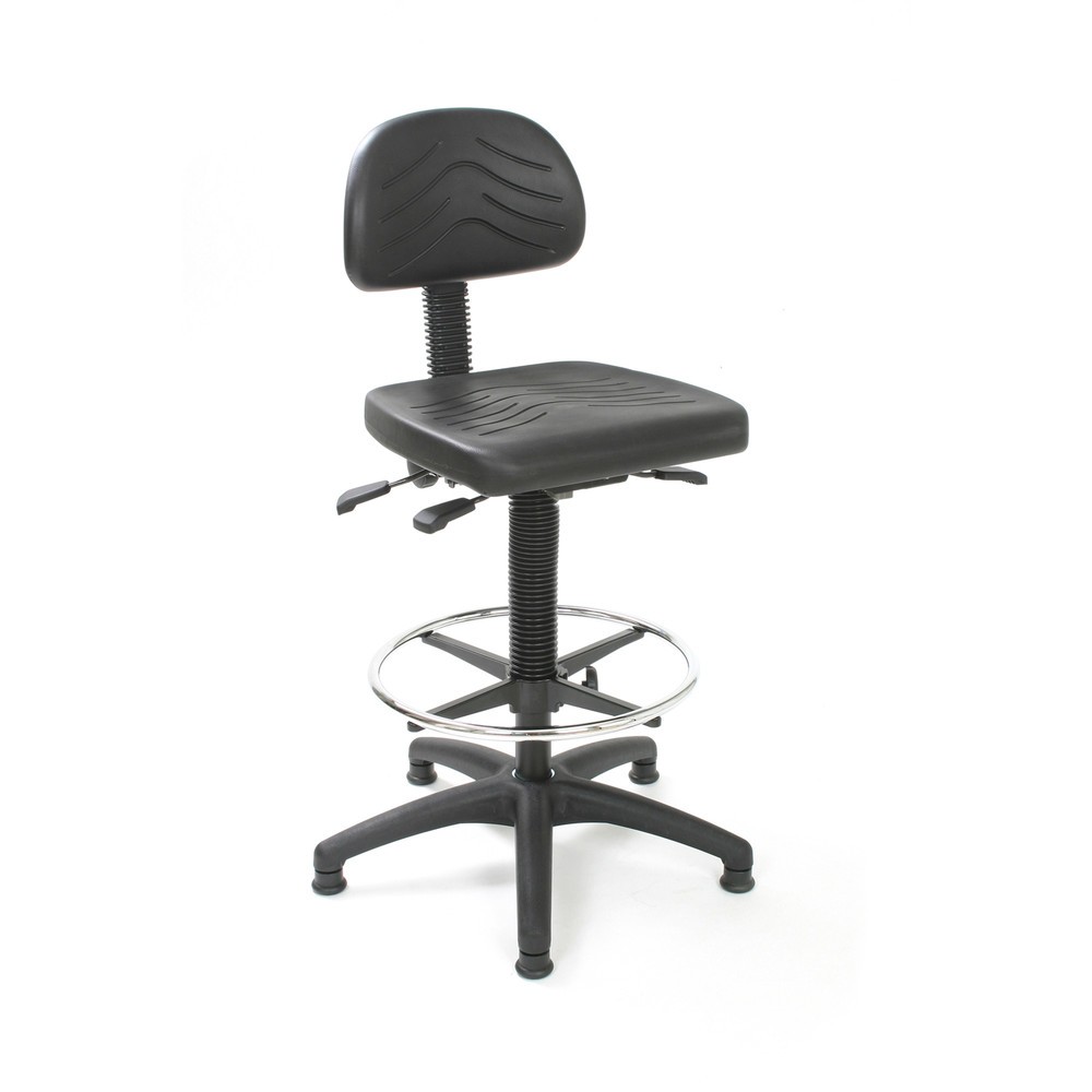 HEMMDAL Arbeitsdrehstuhl Easy Polyurethan, Sitzhöhe 510-710 mm, Kunststoffbasis