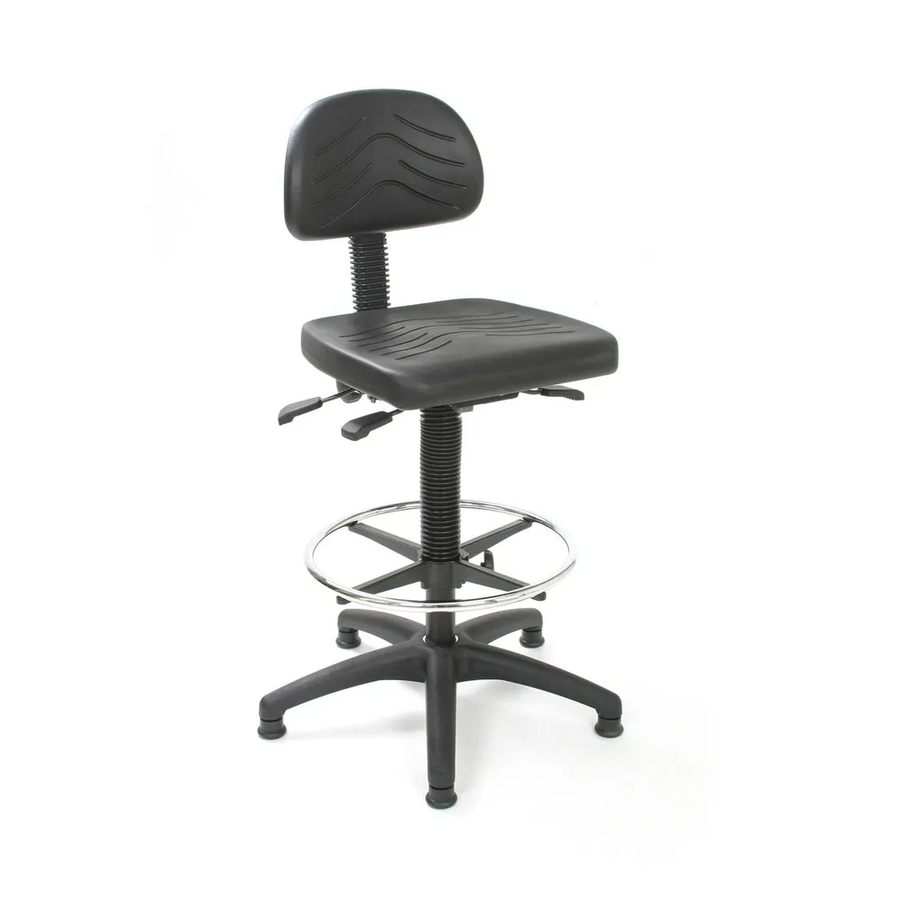 HEMMDAL Arbeitsdrehstuhl Easy Polyurethan, Sitzhöhe 510-710 mm, Kunststoffbasis