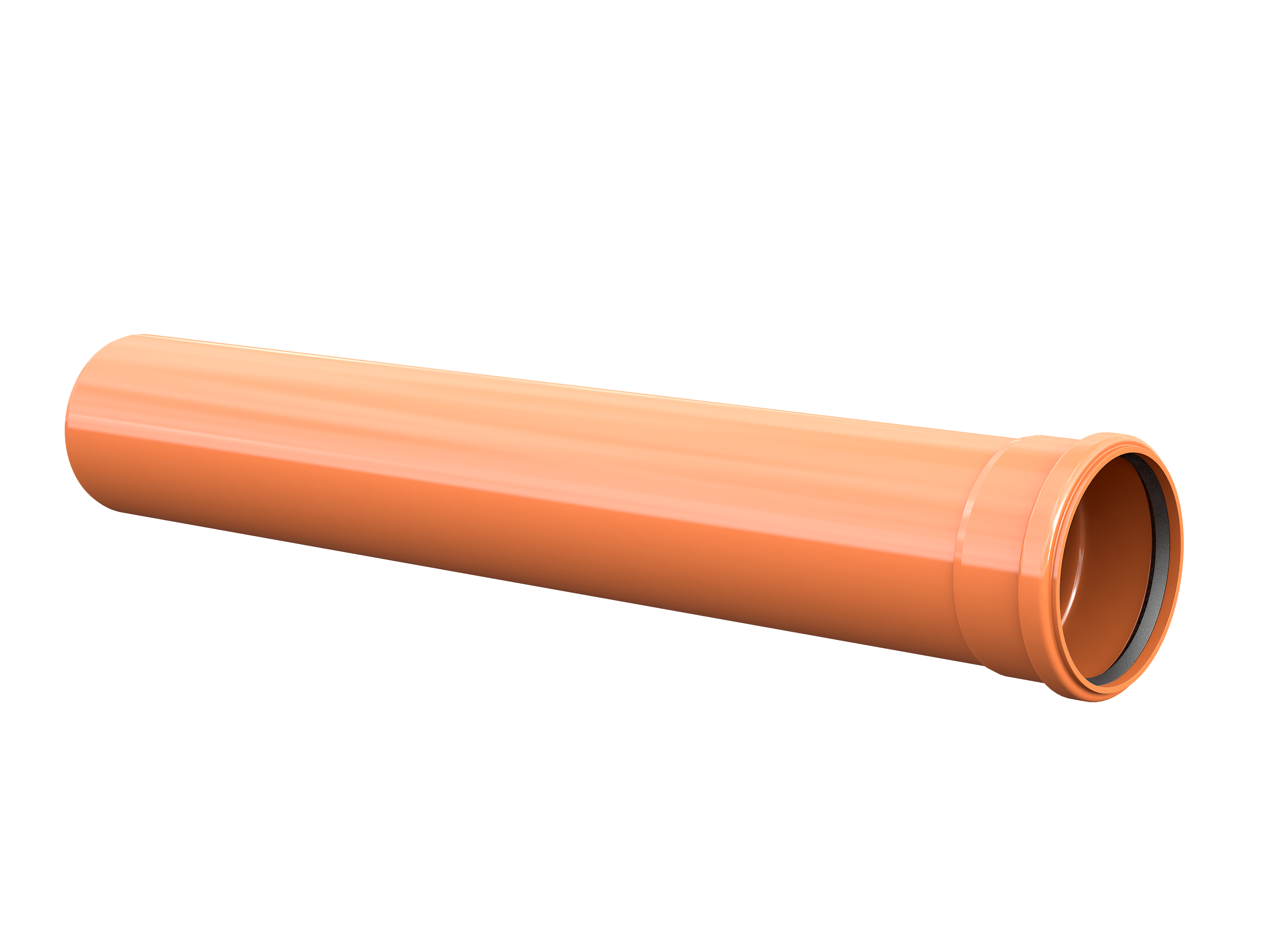 Funke KGEM-Rohr DN/OD 125, 1,00 m  Steckmuffe, inkl. Dichtung