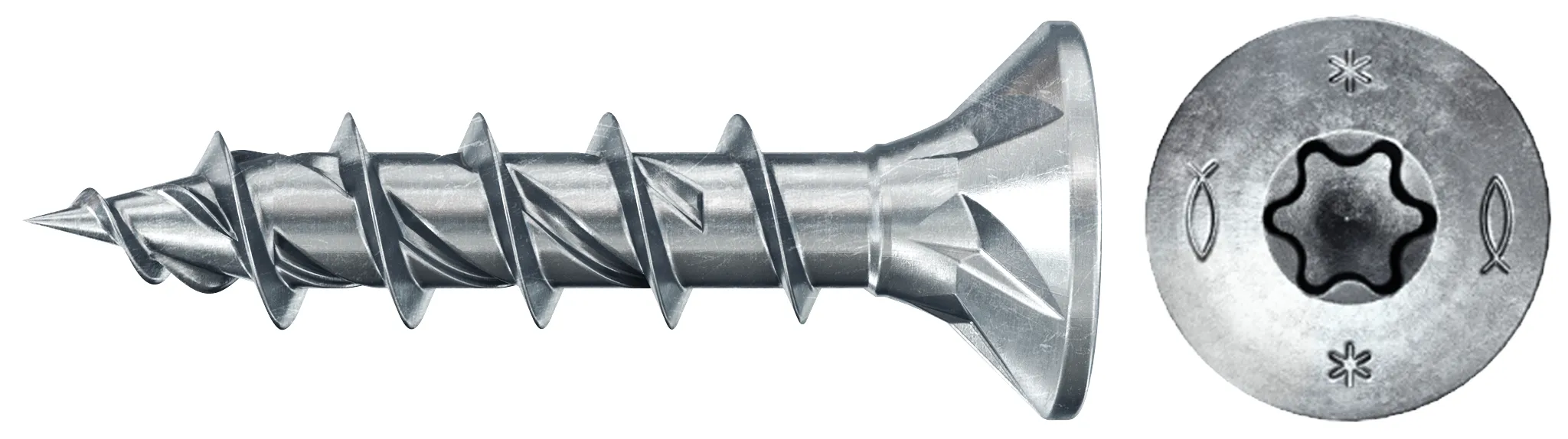 fischer PowerFast FPF II CTF 5,0 x 25 BC 200 Senkkopf mit Innenstern TX Vollgewinde galvanisch verzinkt, blau passiviert