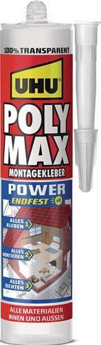 Kleb- u.Dichtstoff POLY MAX POWER transp.300g Kartusche UHU