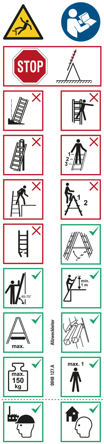 Layher Ersatzteil Piktogrammetiketten als Ersatz Allzweck-Leiter