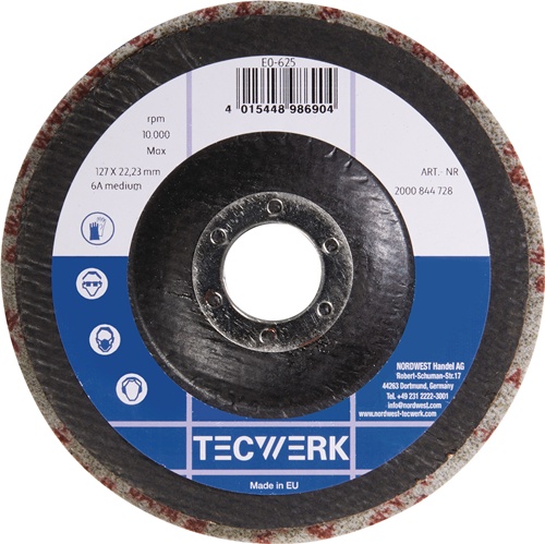 Vlies-Kompaktscheibe Ø 125 mm Bohrungs-Ø 22,23 mm Super Finish TECWERK