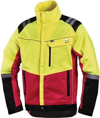 Forstschutzjacke Komfort neongelb/rot L+D