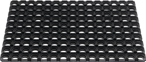 Fußmatte offene Ringe schwarz Gummi