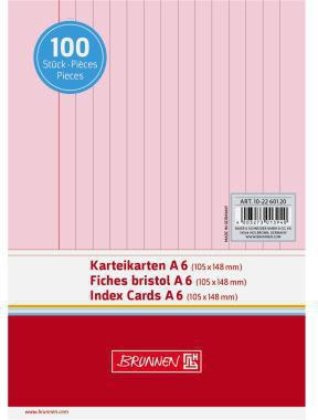 BRUNNEN Karteikarte 102260120 DIN A6 liniert rt 100 St./Pack.