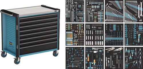 Wkz.wagen 179NXXL-8D/619 B1133xT642xH1020mm 1000kg 8Schubl.616-tlg.Stahlbl.HAZET
