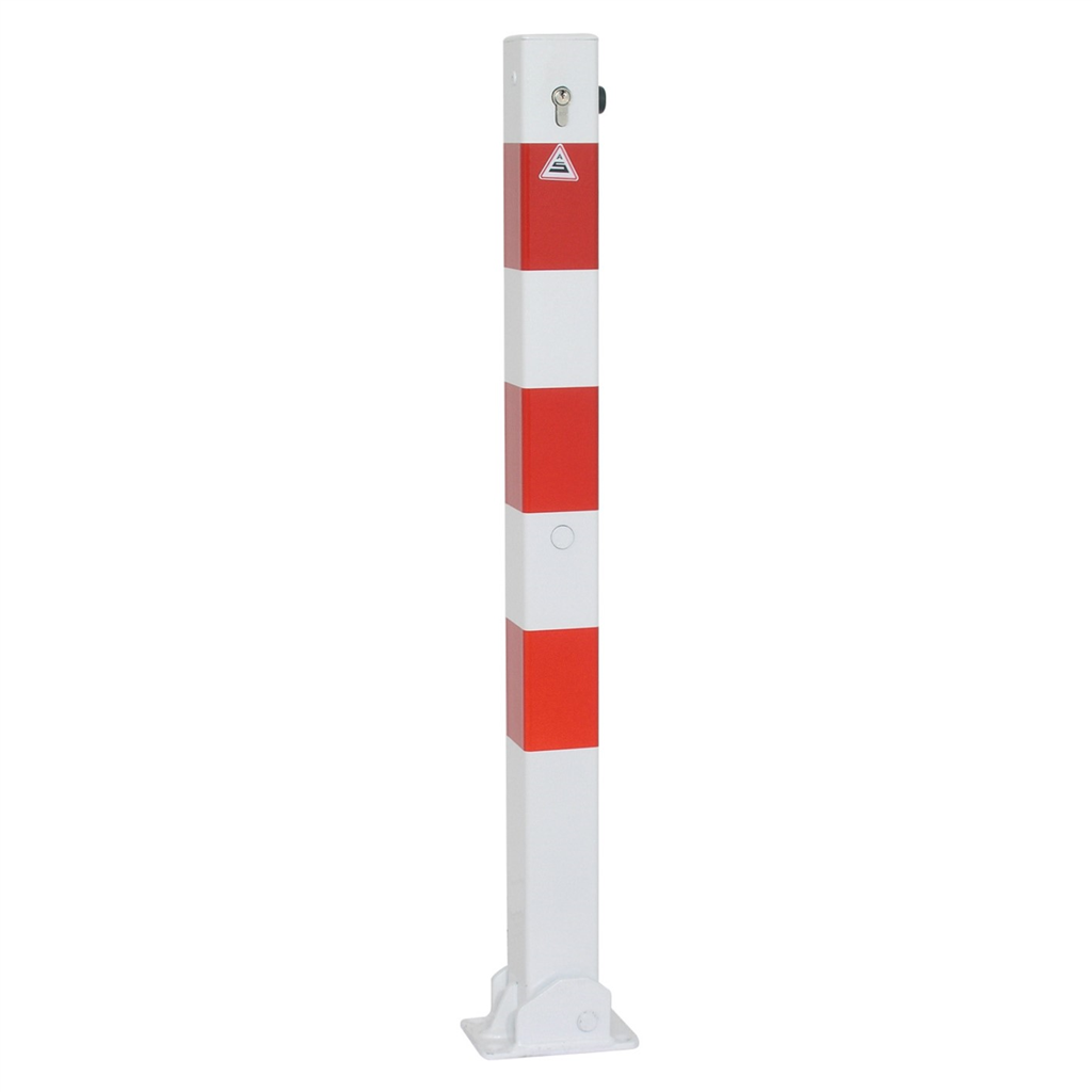 Absperrpfosten 70 x 70 mm umlegbar mit Profilzylinderschloss