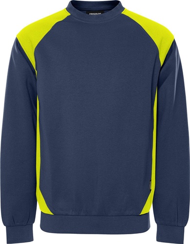 FRISTADS Sweatshirt 7148 GSM Gr.2XL marine/warnschutz-gelb