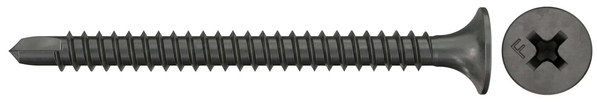 fischer Schnellbauschraube 3,5 x 45, Trompetenkopf, Feingewinde, Kreuzschlitz PH, schwarz phosphatiert