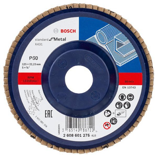 Bosch Fächerschleifscheibe X431 Standard for Metal Scheiben-D.125mm Körnung 60 Ku.