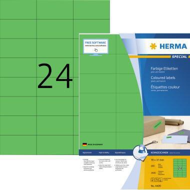 HERMA Etikett 4409 70x37mm grün 2.400 St./Pack.