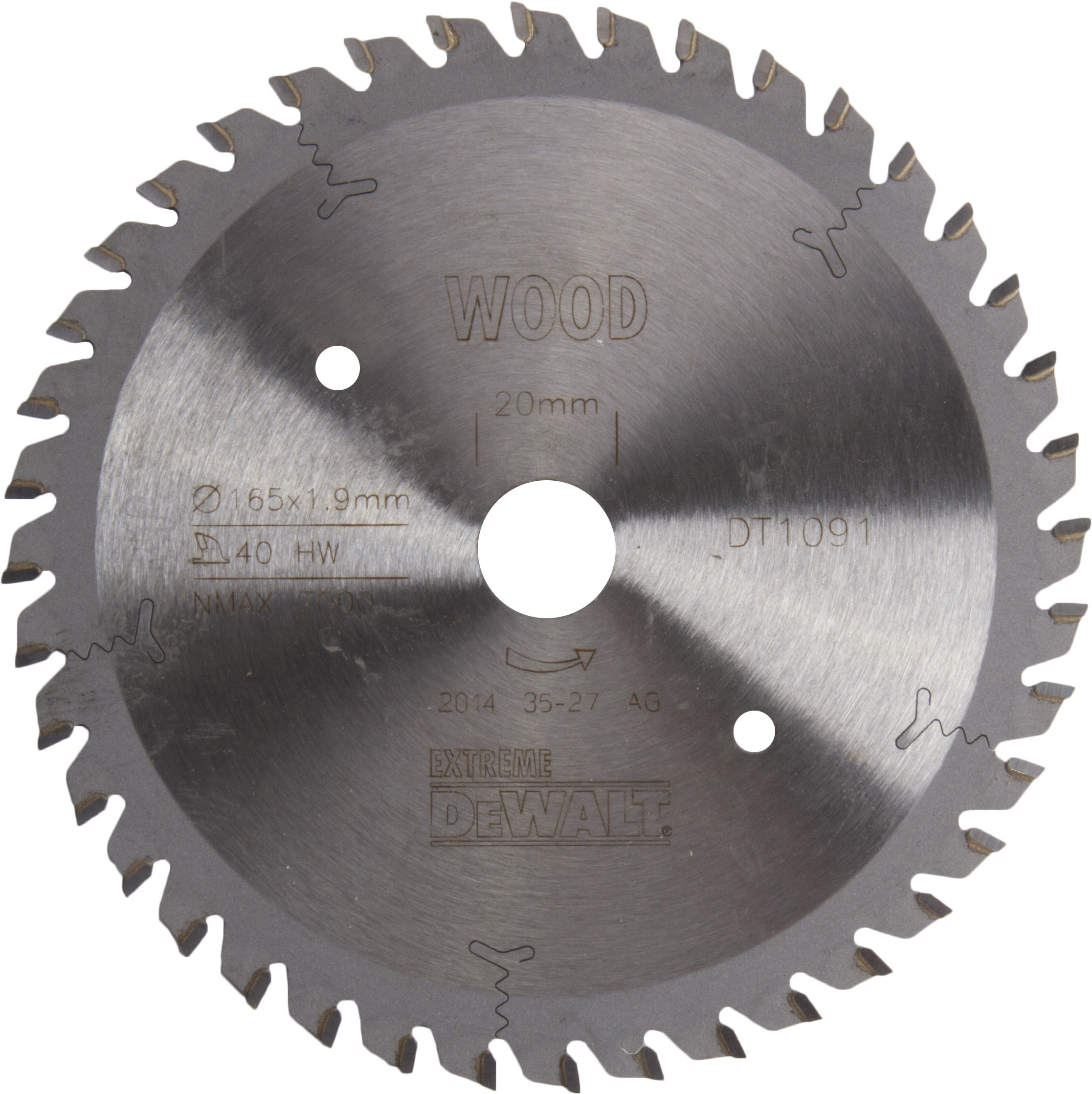 DEWALT DT1091-QZ Kreissägeblatt Handkr. 165/20 mm 40WZ