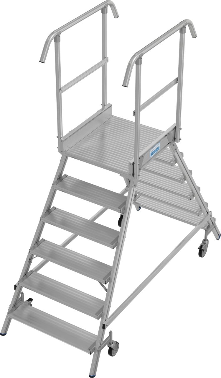 Krause STABILO Podestleiter fahrbar beidseitig begehbar 2x6 Stufen