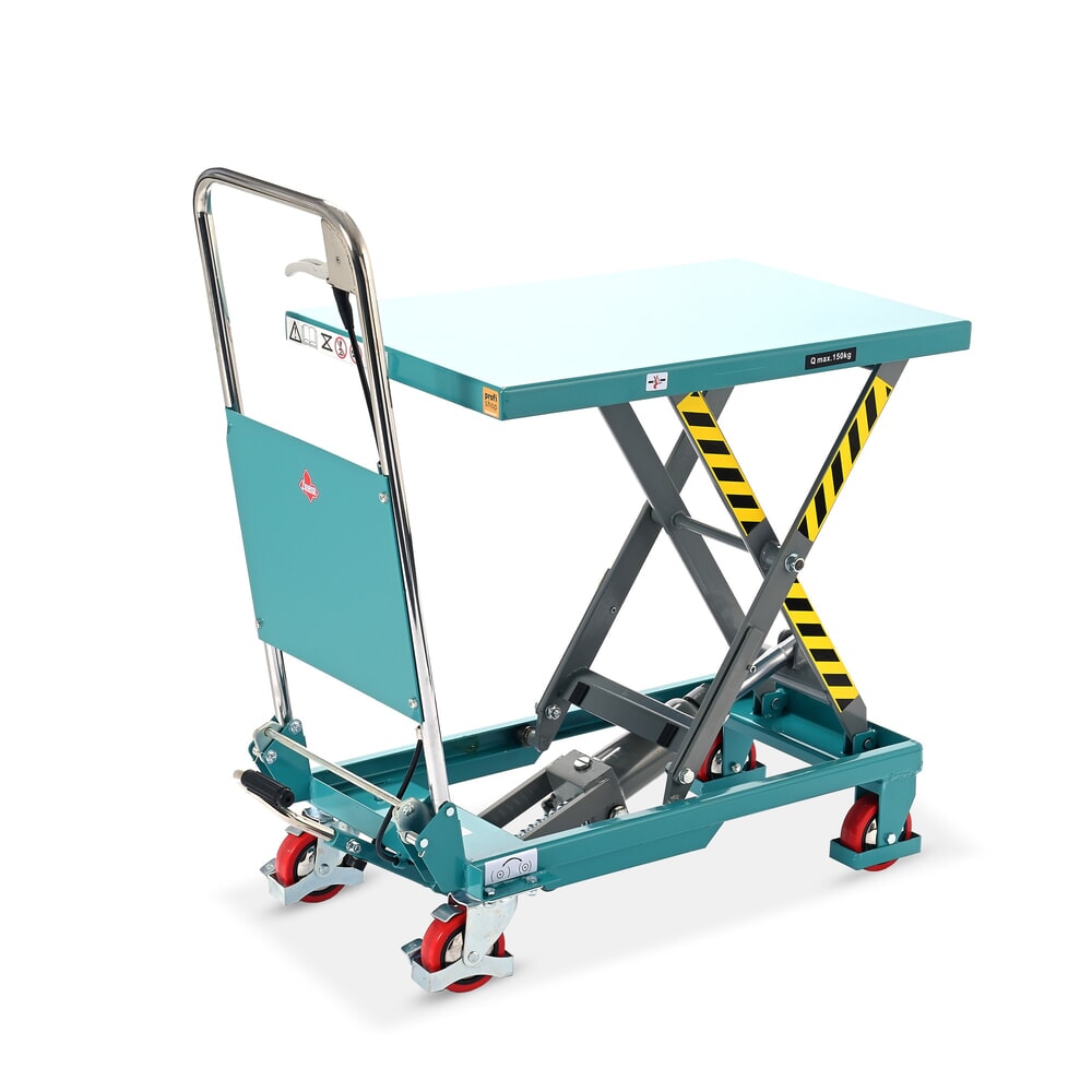 Scheren-Hubtischwagen Ameise® LTT 0.15 mit Einfach-Schere, klappbarer Bügel