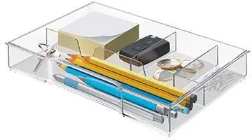 Leitz Schubladeneinsatz 52150002 16,7x24,7x3,5cm 4Fächer PS glasklar
