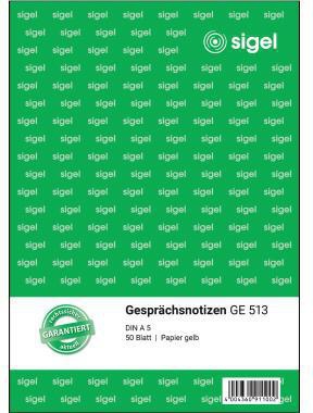 SIGEL Gesprächsnotiz GE513 DIN A5 50Blatt gelb