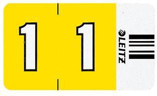 Leitz Ziffernsignal 1 Orgacolor 66010000 23x30mm ge 100 St./Pack.
