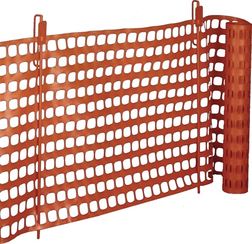 Fangzaun Thermoplast L.50m H.1m verkehrsorange 6kg WEMAS
