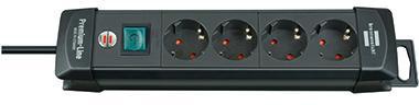 brennenstuhl Steckdosenleiste Premium-Line 1951140100 4fach sw