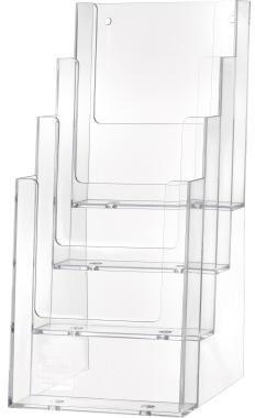 helit Prospekthalter H2352002 1/3 DIN A4 4Fächer PS glasklar