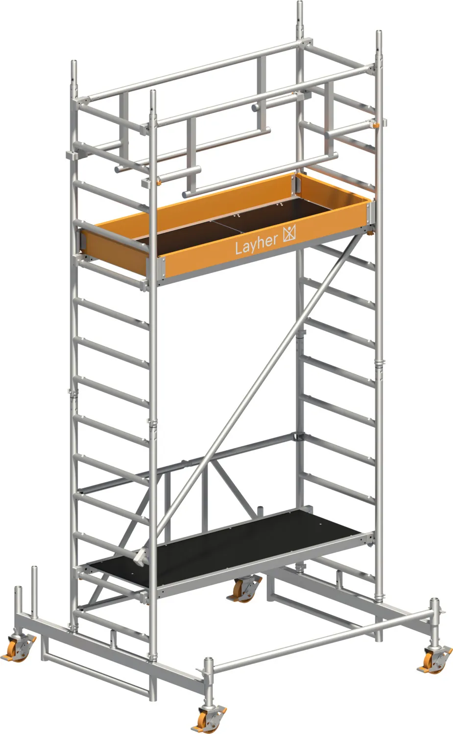 Layher Fahrgerüst Zifa P2 SAFETY PLUS mit Doppelgeländer Typ: 1426213 | SH: 2,76 m / AH: 4,76 m