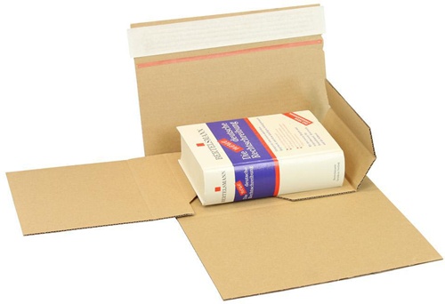 Buchverpackung Drehfix SK-Verschluss Maße 220x160x10-50mm Q.1.20 B A5 braun